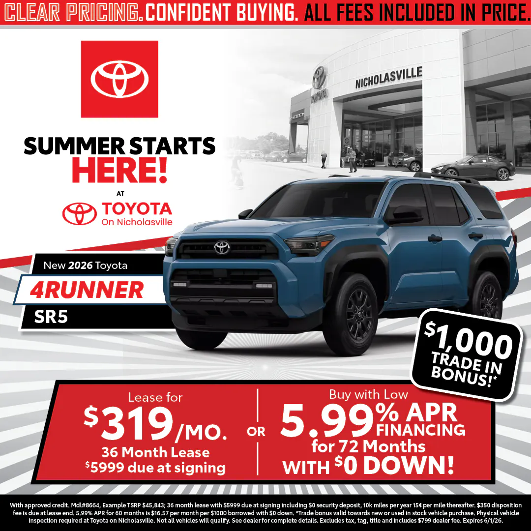 Clear Pricing 4Runner | Toyota on Nicholasville