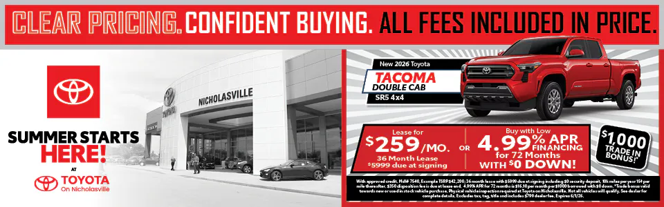 Clear Pricing Tacoma | Toyota on Nicholasville