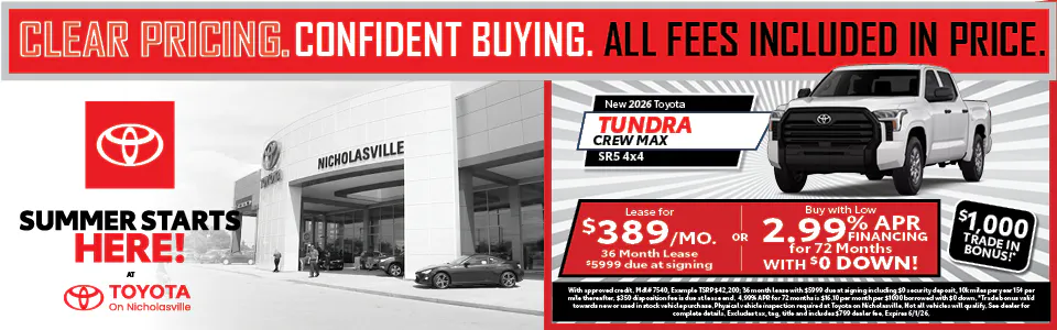 Clear Pricing Tundra | Toyota on Nicholasville