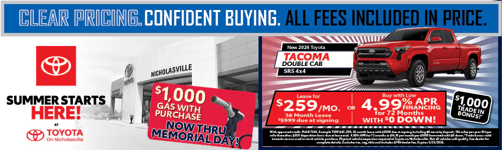 Clear Pricing Tacoma | Toyota on Nicholasville