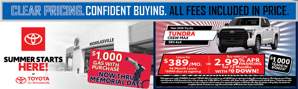 Clear Pricing Tundra | Toyota on Nicholasville