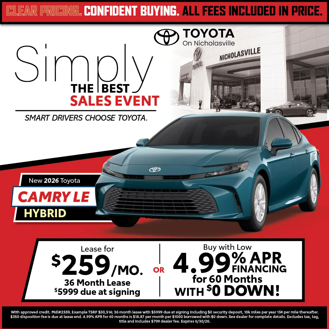 Clear Pricing Camry | Toyota on Nicholasville