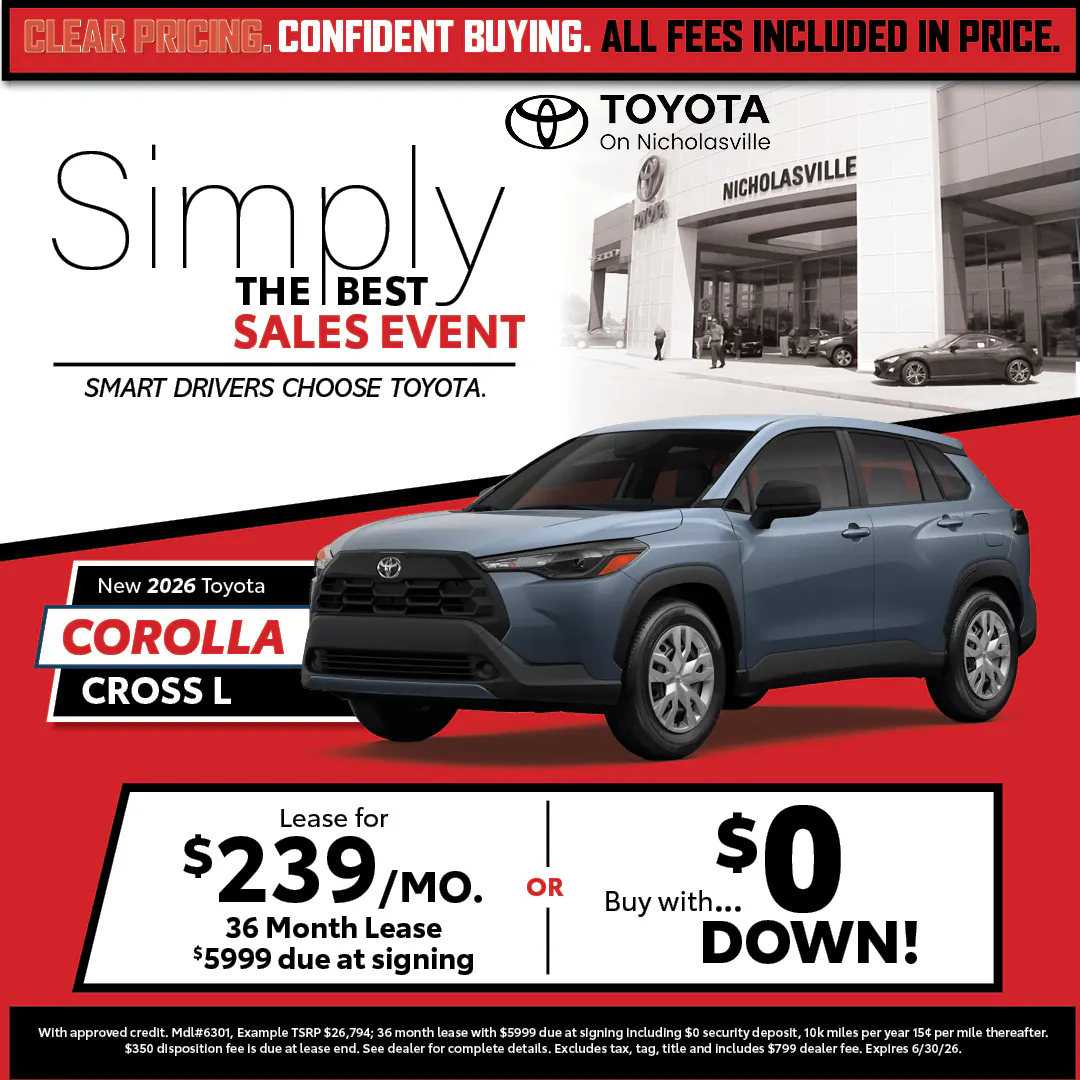Clear Pricing Corolla Cross | Toyota on Nicholasville
