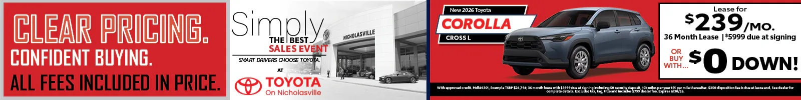Clear Pricing Corolla Cross