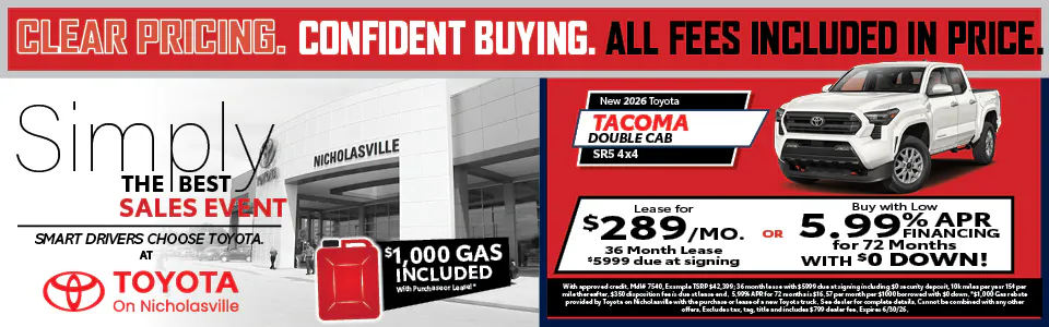 Clear Pricing Tacoma | Toyota on Nicholasville