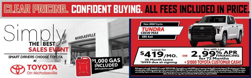 Clear Pricing Tundra | Toyota on Nicholasville
