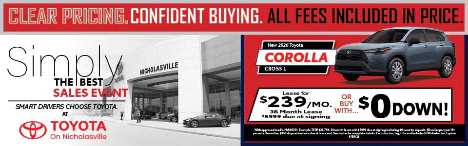Clear Pricing Corolla Cross | Toyota on Nicholasville