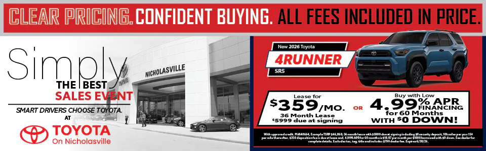 Clear Pricing 4Runner | Toyota on Nicholasville