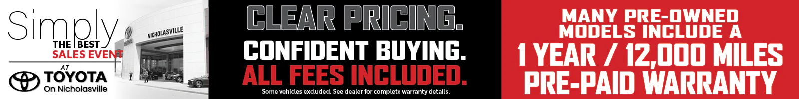 Clear Pricing | Toyota on Nicholasville