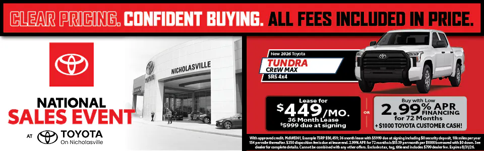 2026 Toyota TUNDRA Crew Max SR5 4×4 | Toyota on Nicholasville