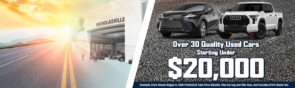 Over 30 Quality Used Cars Starting under $20,000 | Toyota on Nicholasville