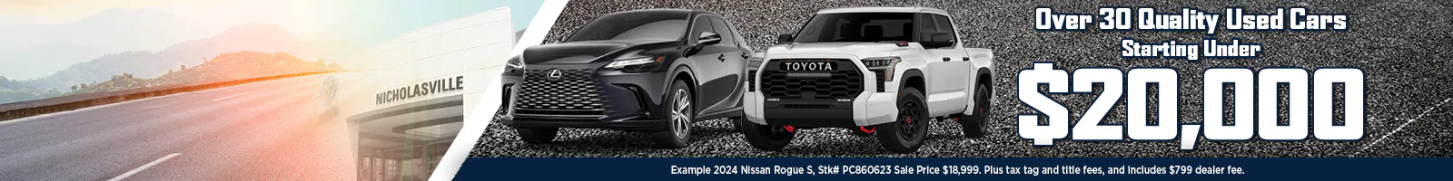 Over 30 Quality Used Cars Starting under $20,000 | Toyota on Nicholasville