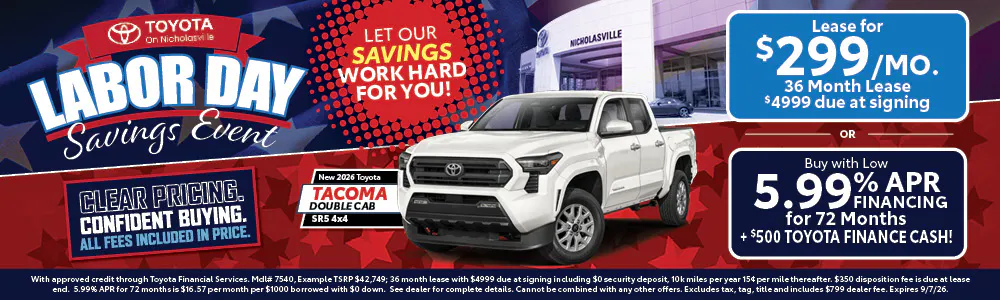 Shop New Toyota Tacoma Offers at Toyota on Nicholasville