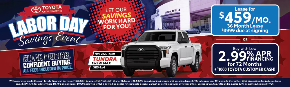 Shop New Toyota Tundra Offers at Toyota on Nicholasville