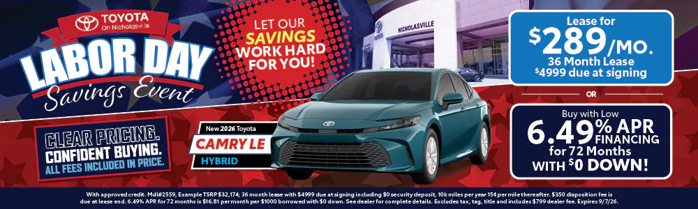 Shop New Toyota Camry Offers at Toyota on Nicholasville