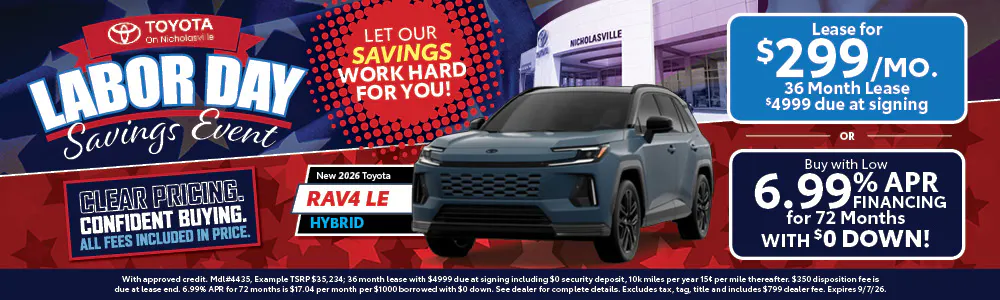 Shop New Toyota RAV4 Plug-in Hybrid Offers at Toyota on Nicholasville
