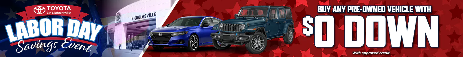 Buy Any Pre-Owned Vehicle With $0 Down | Toyota on Nicholasville