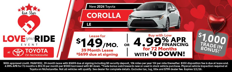 2026 Toyota Corolla Lease & APR Offer | Toyota on Nicholasville