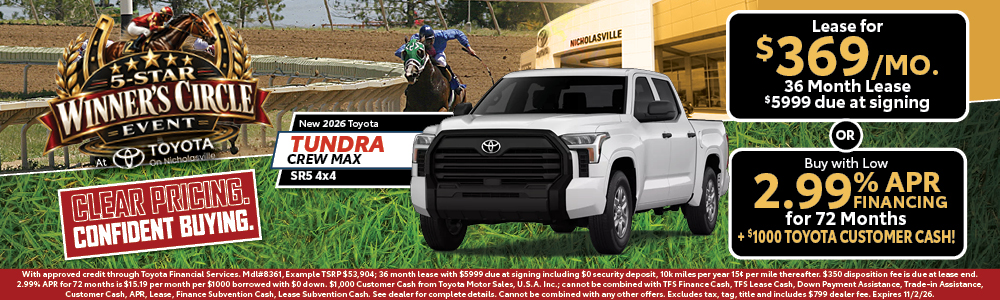 Shop New Toyota Tundra Offers at Toyota on Nicholasville