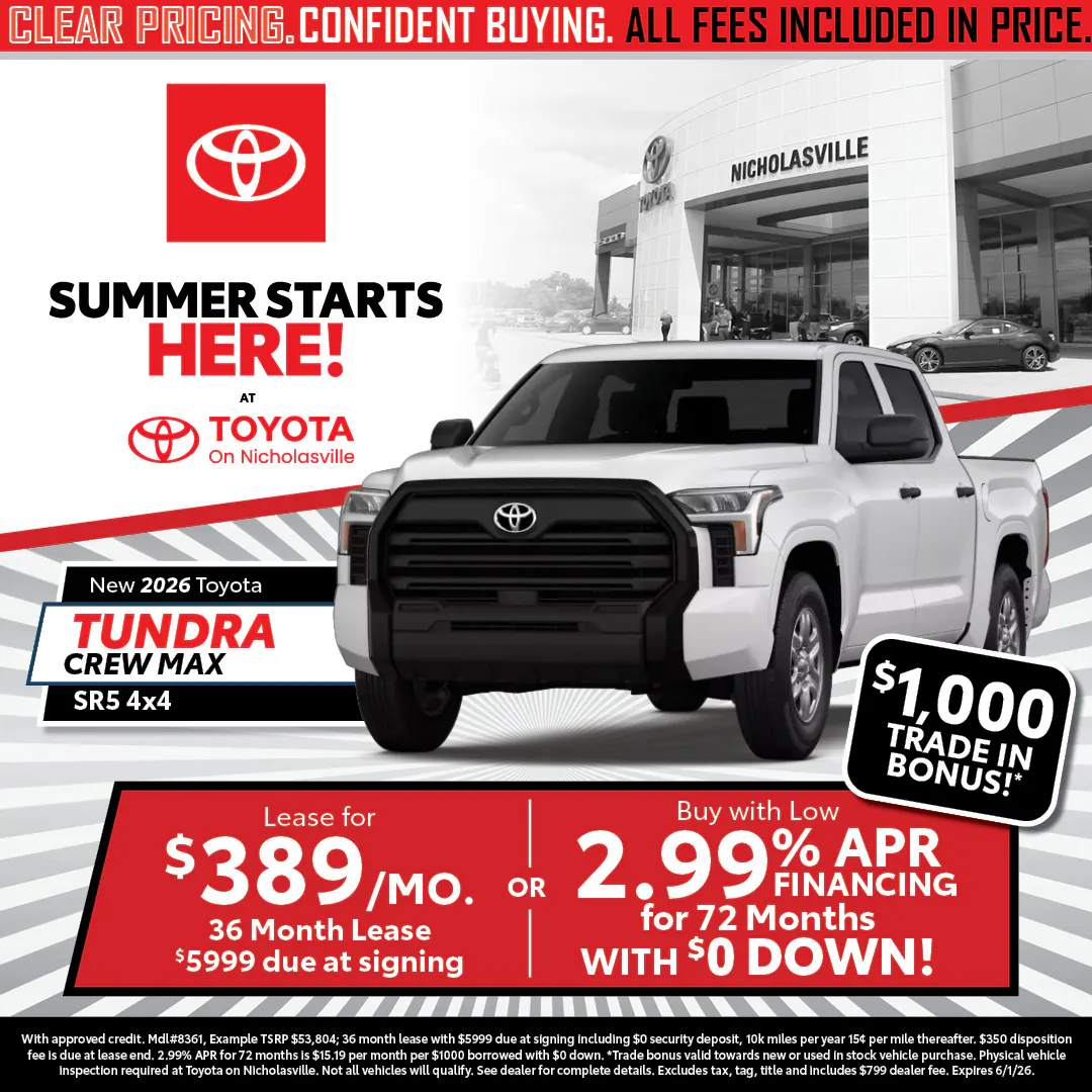 Clear Pricing Tundra | Toyota on Nicholasville
