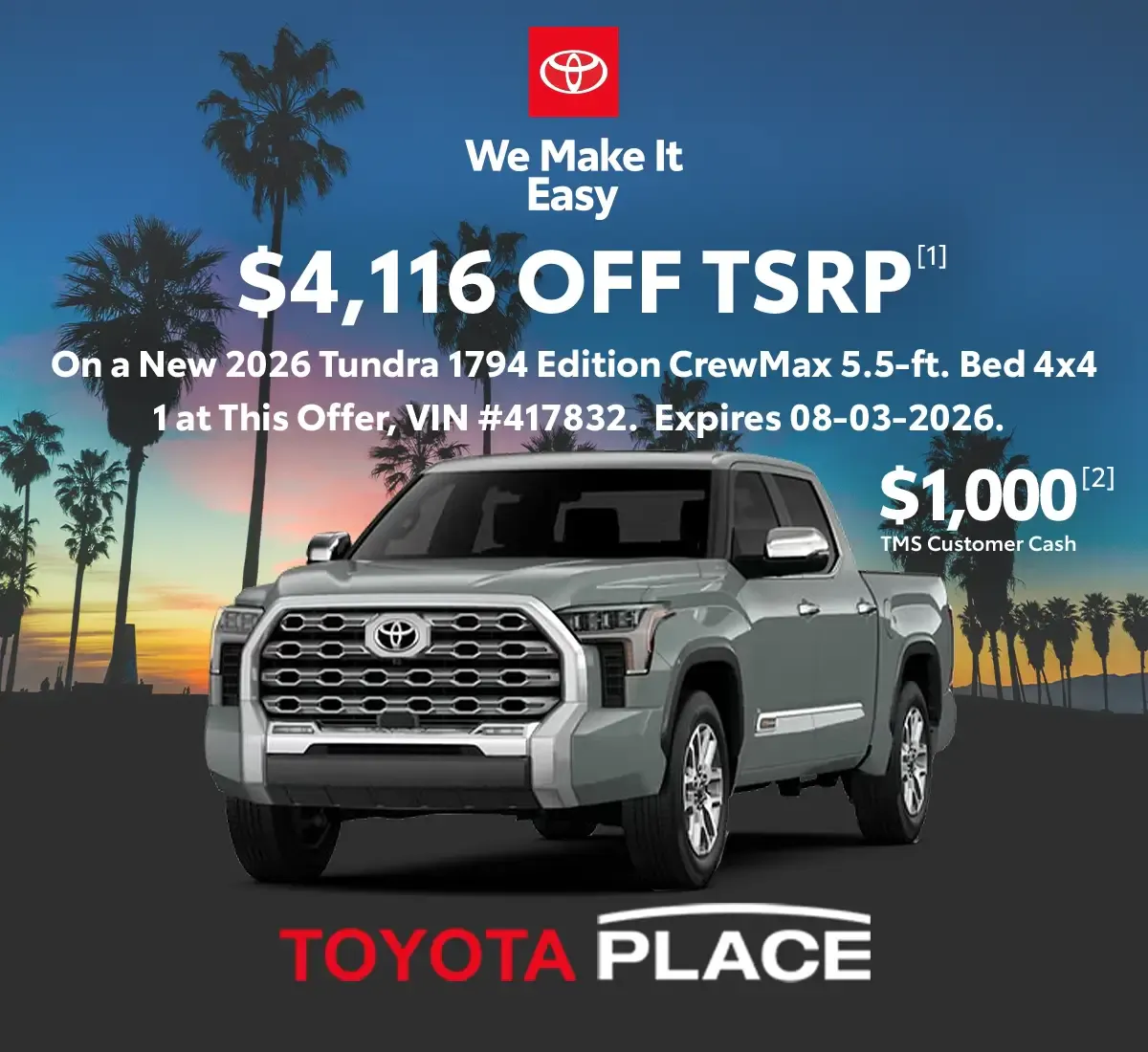 2026 Toyota Tundra 1794 Edition CrewMax 4×4 | Toyota Place