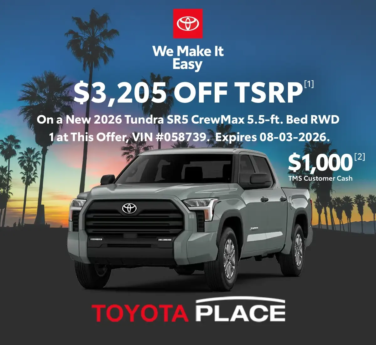 2026 Toyota Tundra SR5 CrewMax RWD | Toyota Place