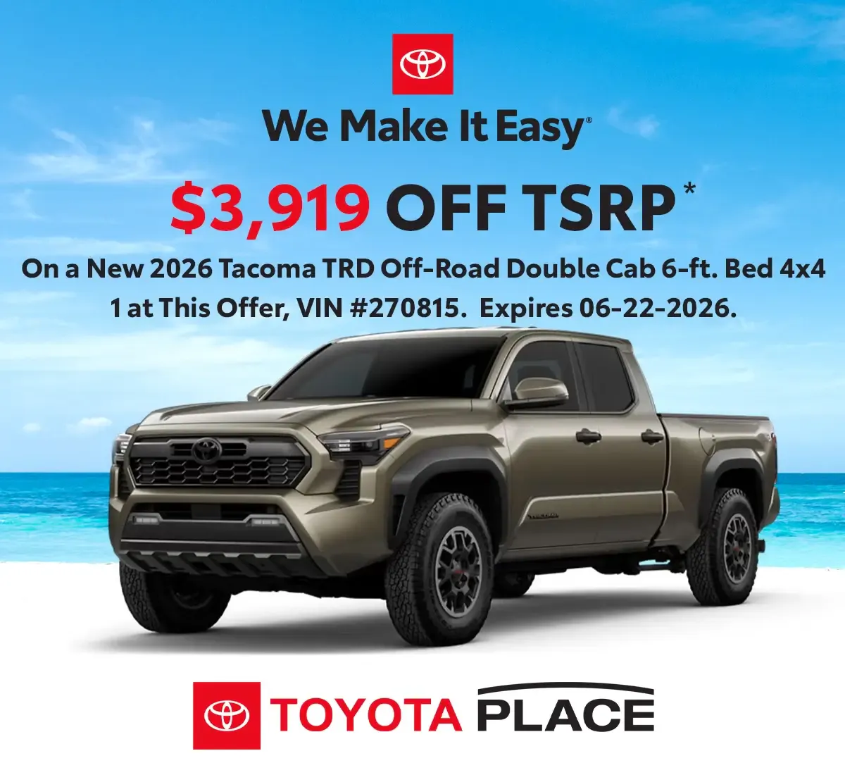 2026 Toyota Tacoma TRD Off-Road Double Cab 4×4 | Toyota Place