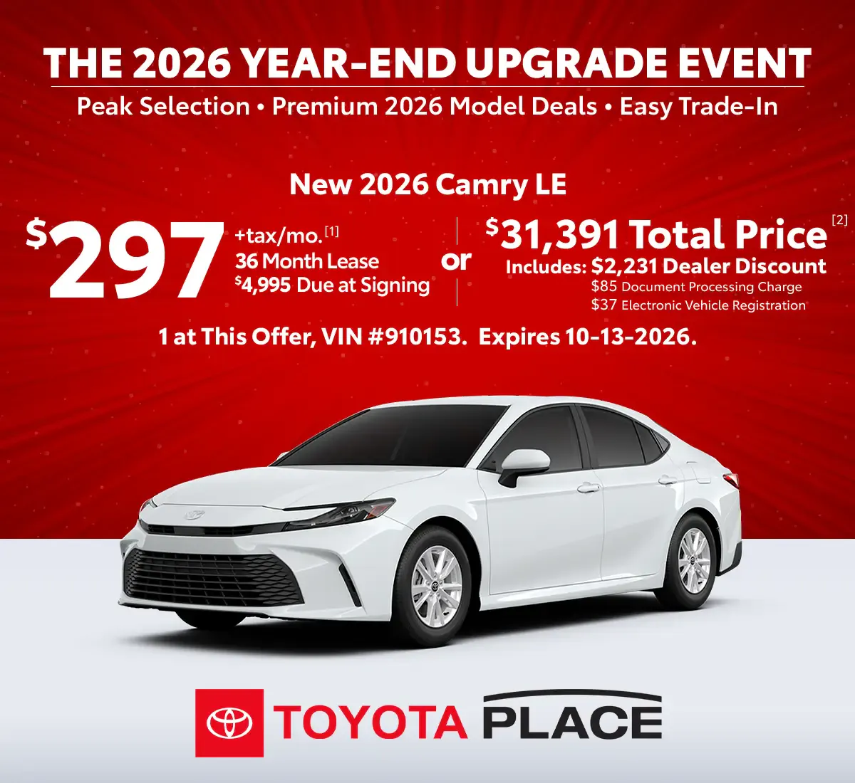 New 2026 Toyota Camry LE | Toyota Place