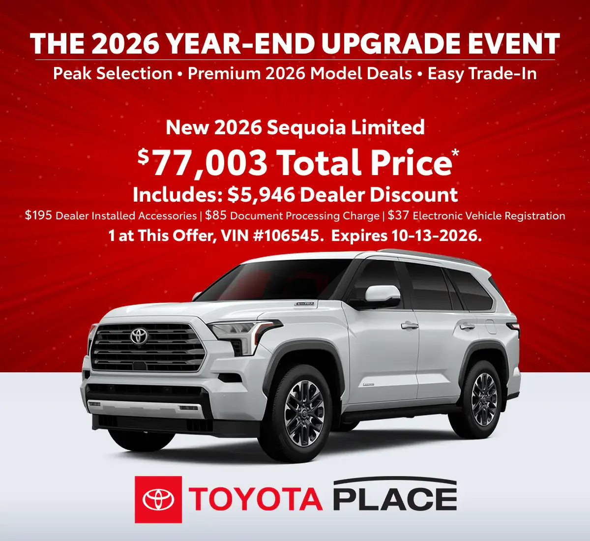 New 2026 Toyota Sequoia Limited | Toyota Place