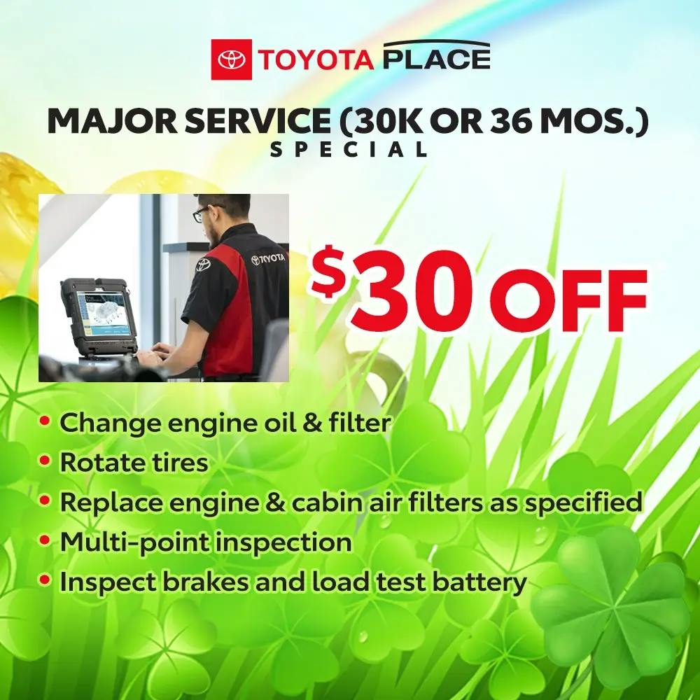 Major Service (30K miles or 36 mos.) | Toyota Place