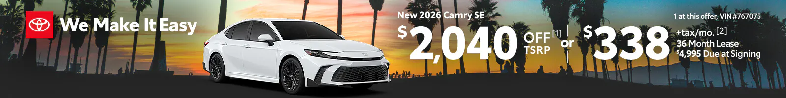 July 2026 – We Make it Easy – Camry
