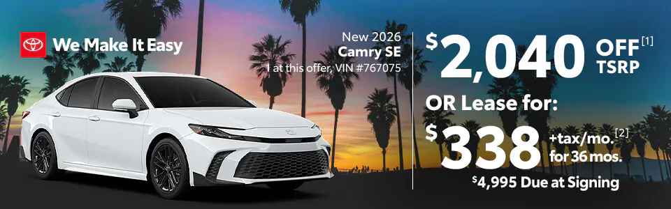 July 2026 – We Make it Easy – Camry | Toyota Place