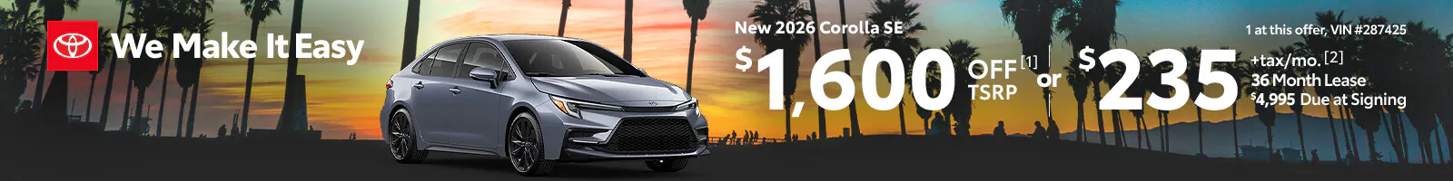July 2026 – We Make it Easy – Corolla