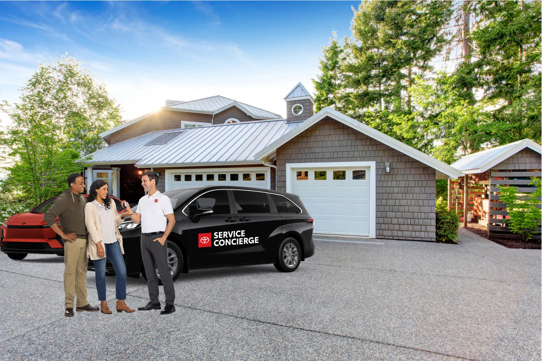 Toyota Sunnyvale Service Concierge team delivering a vehicle at a customer's home