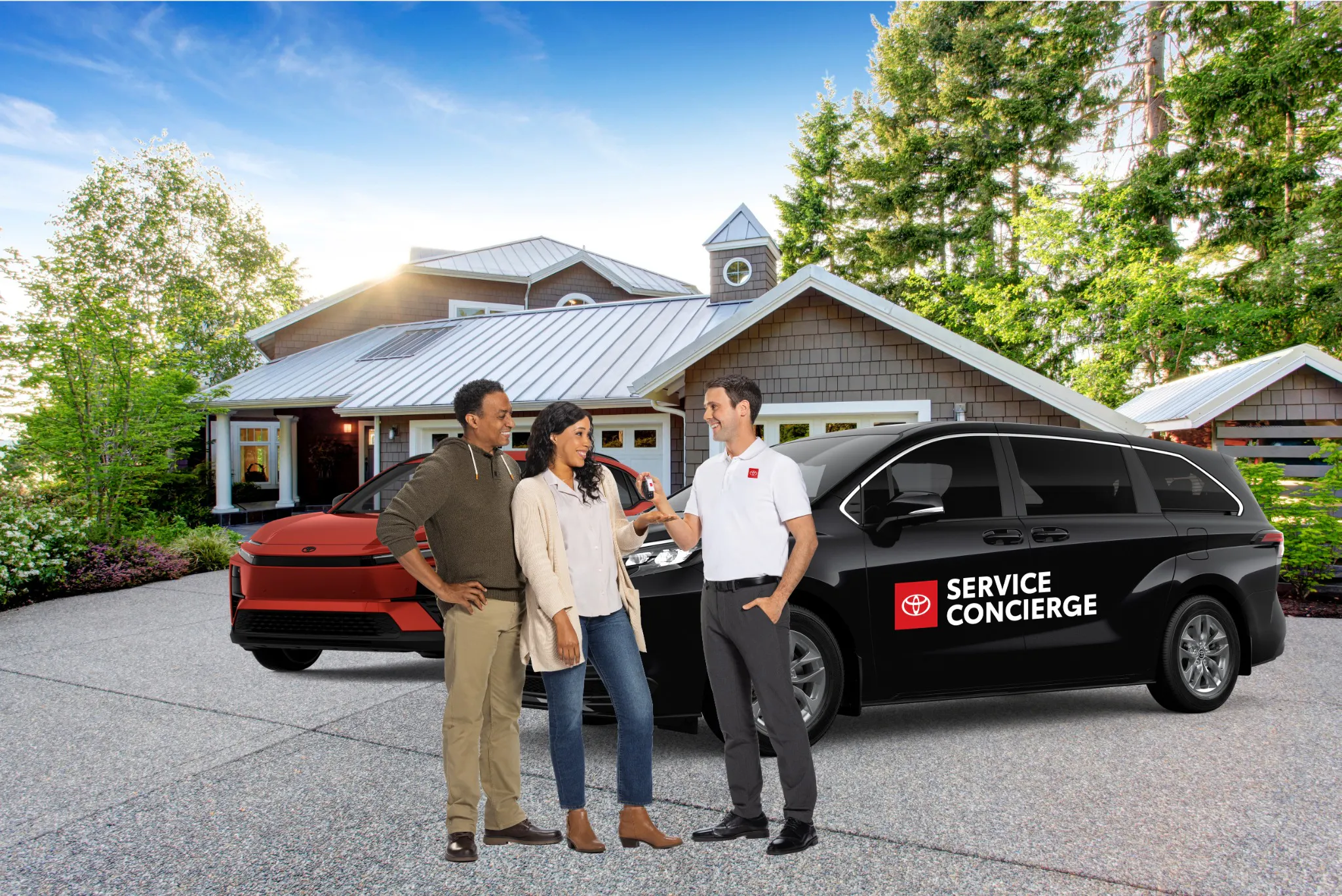 Toyota Sunnyvale Service Concierge representative returning a customer's vehicle