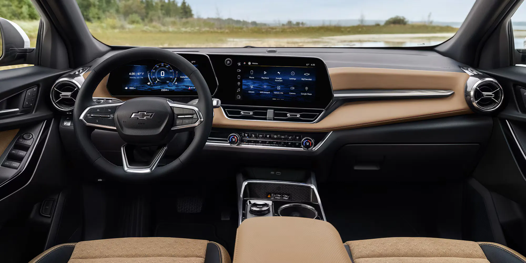 The front dash of an equinox.