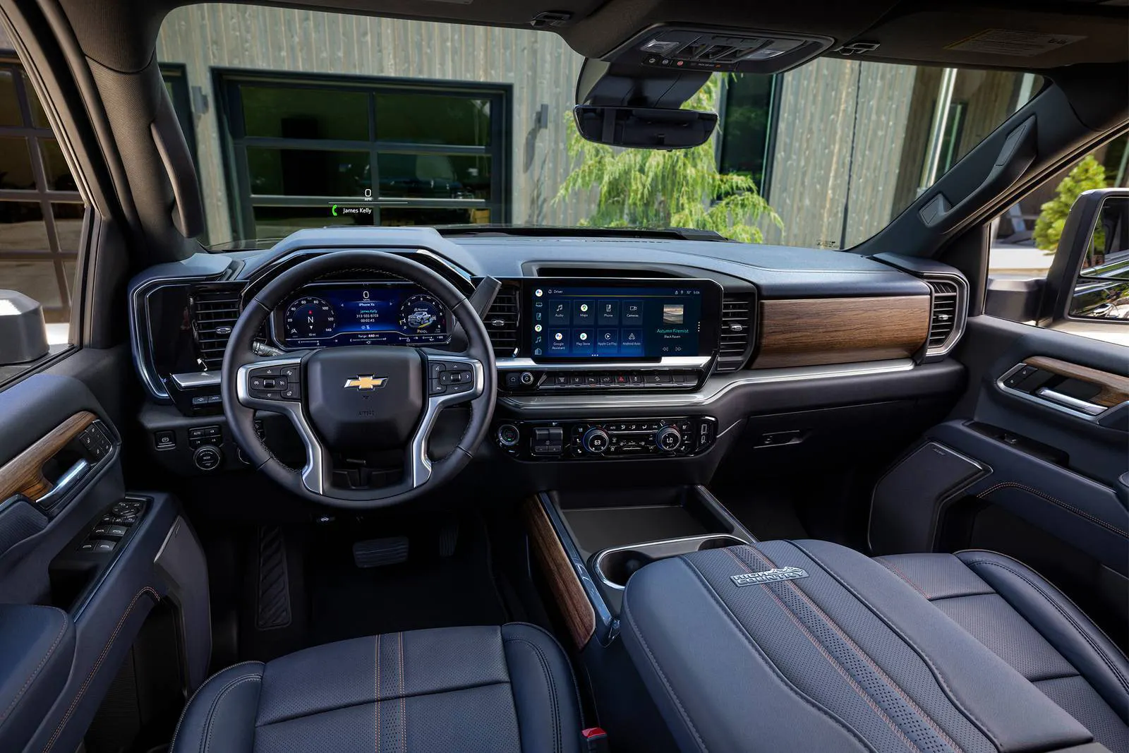 The front dash of a silverado hd.