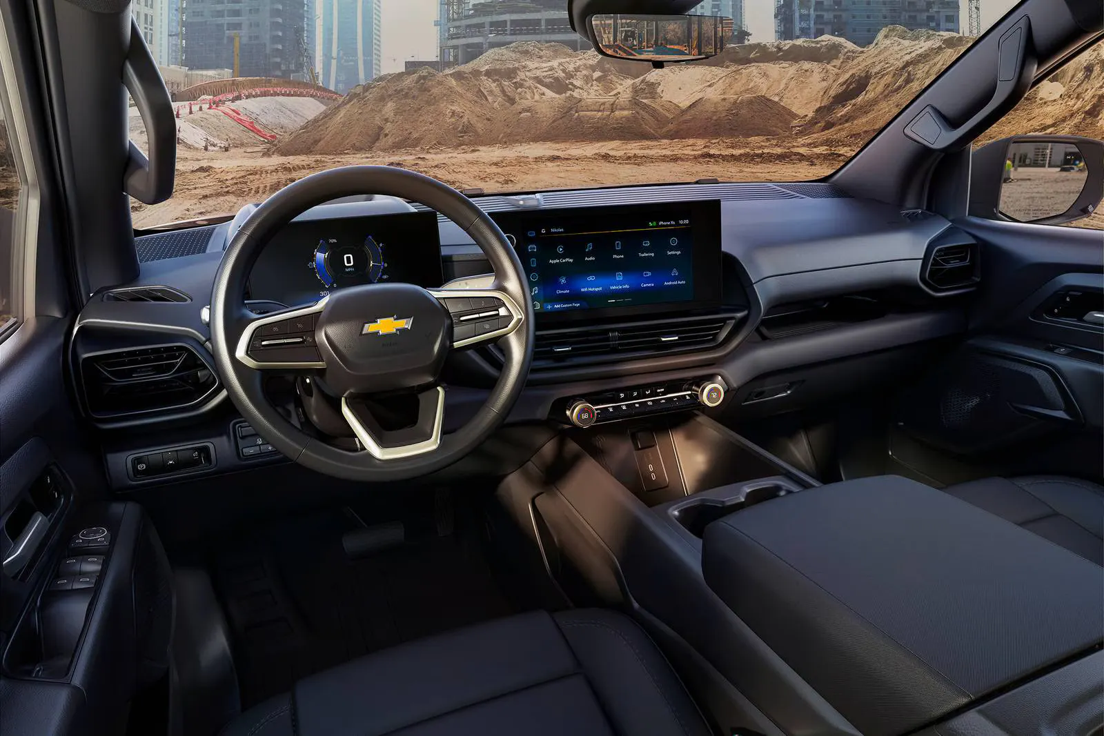 Front dash in a silverado ev.