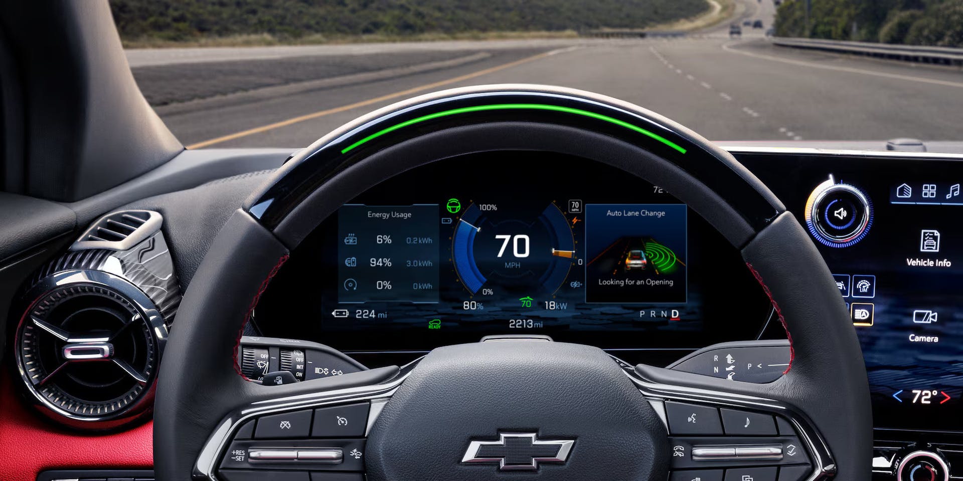 digital cluster display in the chevy blazer ev