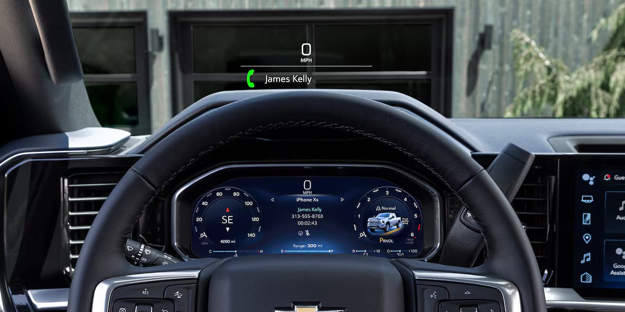digital cluster display in a silverado hd