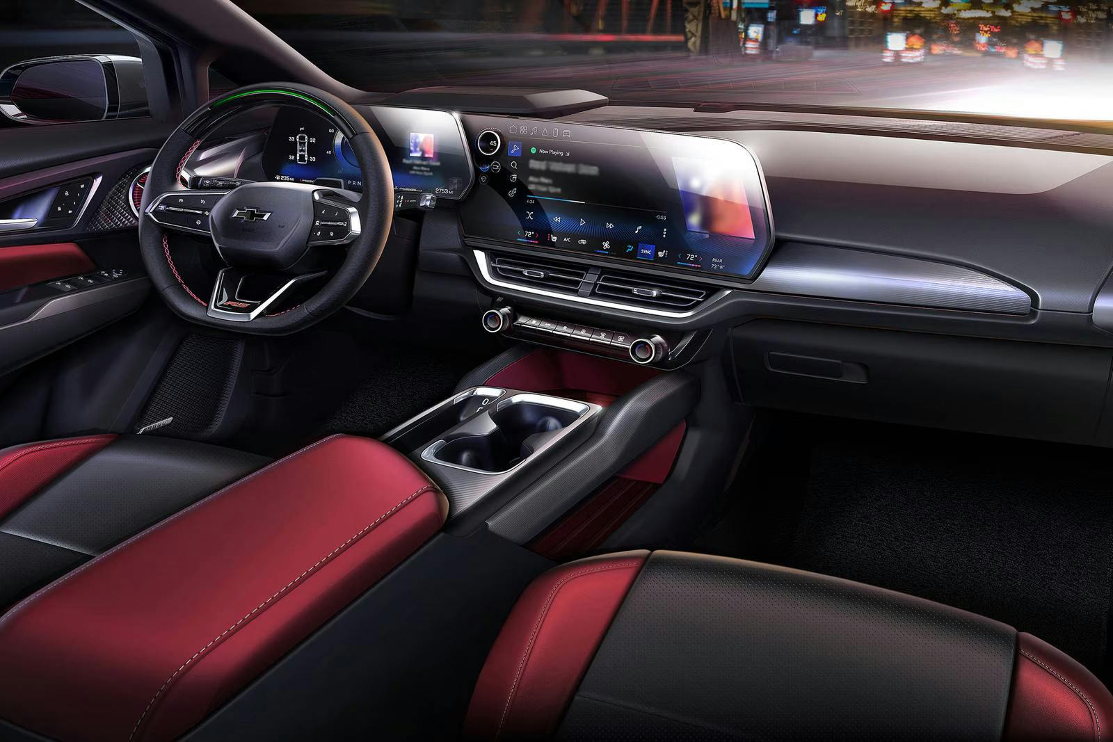 View of the infotainment system in the equinox EV