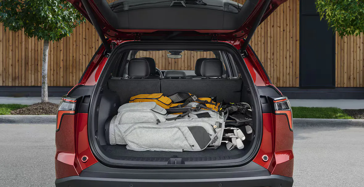 The cargo space in an equinox.