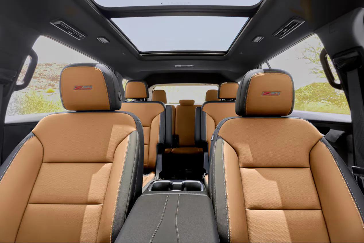 The interior of a chevy traverse.