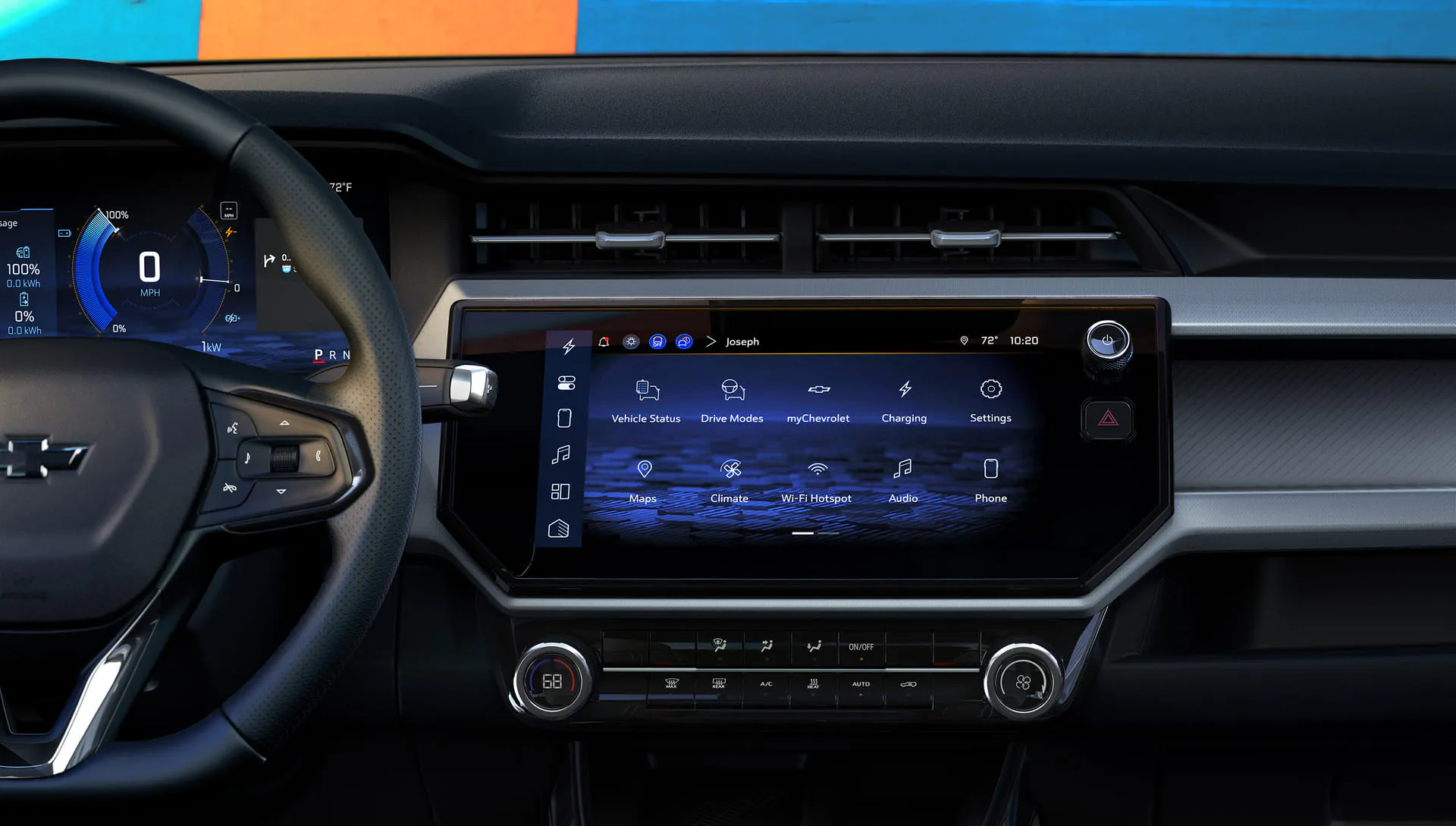 The front dash of a chevy bolt.