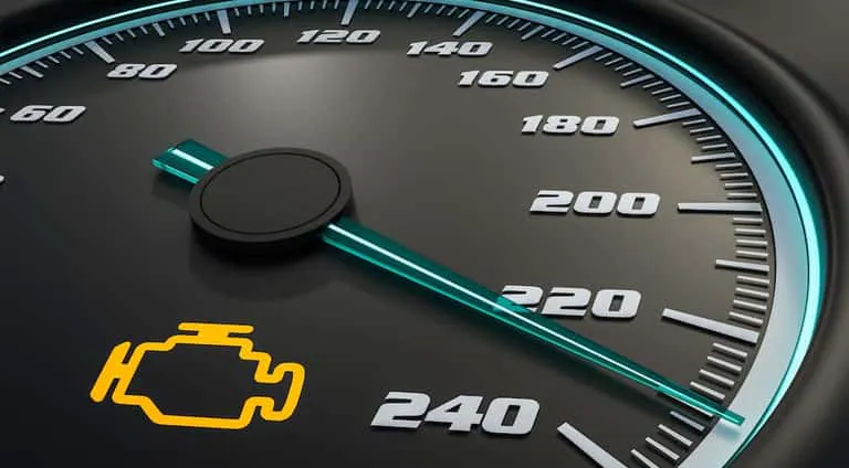 check engine light on speedometer