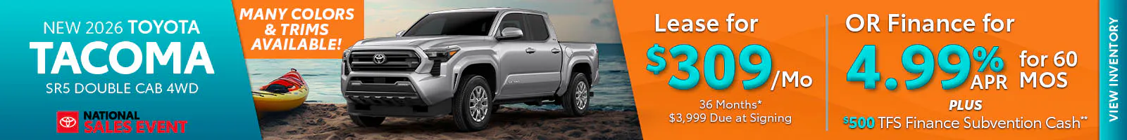 New 2026 Toyota Tacoma SR5 Double Cab 4WD