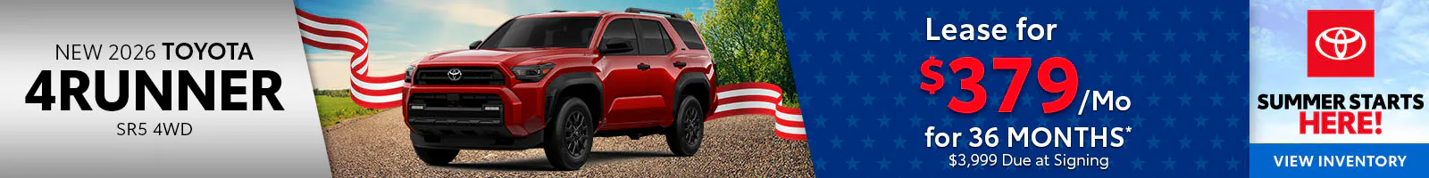 New 2026 Toyota 4Runner SR5 4WD