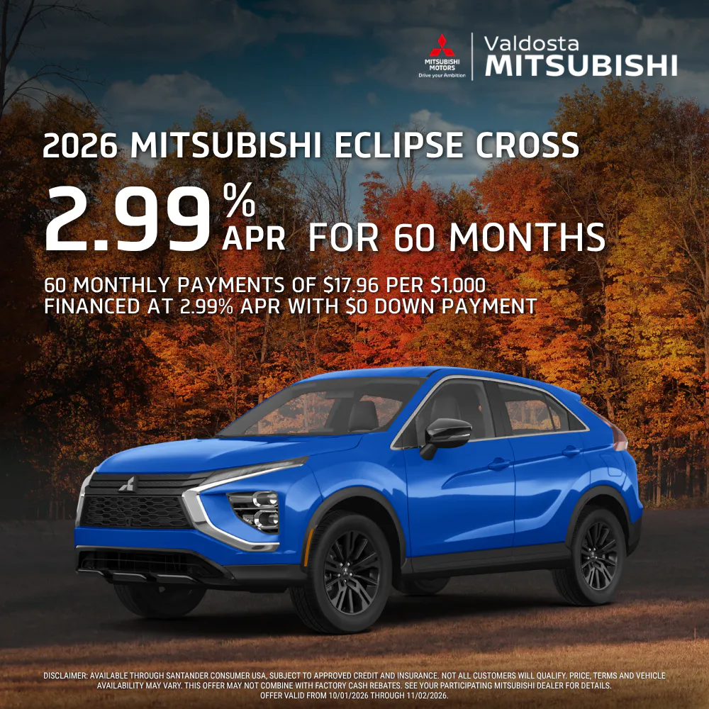 2026 Mitsubishi Eclipse Cross 2.99% APR for 60 Months | Valdosta Mitsubishi