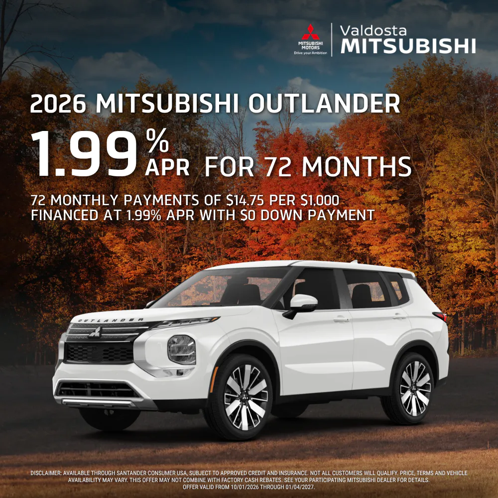 2026 Mitsubishi Outlander 1.99% APR for 72 Months | Valdosta Mitsubishi