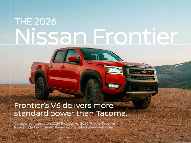 2026 Nissan Frontier 3/4 front studio shot
